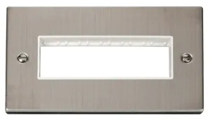 2 Gang Plate 6 In-Line Aperture - White