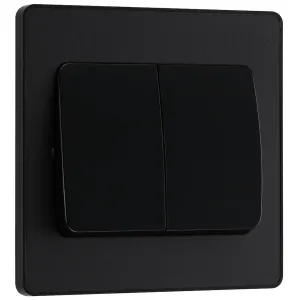 EVOLVE MATT BLACK (BLACK) DOUBLE LIGHT SWITCH, 20A