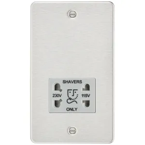 115/230V Dual Voltage Shaver Socket - Brushed Chro