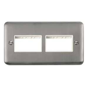 2 Gang MiniGrid Unfurnished Plate - 2 x 3 Aperture