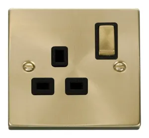 1 Gang 13A DP 'Ingot' Switched Socket Outlet - Bla