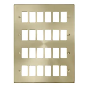 24 Gang GridPro Frontplate - Satin Brass