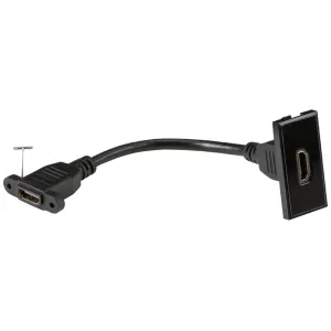 HDMI outlet module 25 x 50mm - black