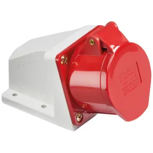 415V IP44 16A Angled Surface Mount Socket 3P+N+E