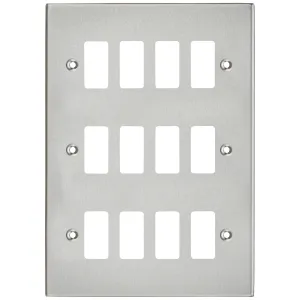 12G Grid Faceplate - Brushed Chrome