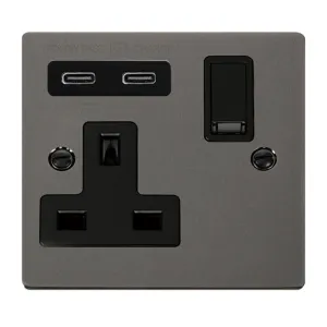 DECO 'NON INGOT' 13A 1 GANG SWITCHED SAFETY SHUTTE