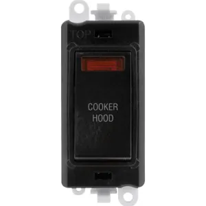 20AX Double Pole Switch With Neon Module - Black -