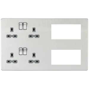 Combination Plate - Brushed Chrome with Grey Inser