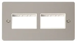 2 Gang Plate (3+3) Switch Aperture  - White