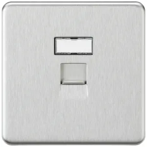UTP CAT6a RJ45 Network Outlet - Brushed Chrome