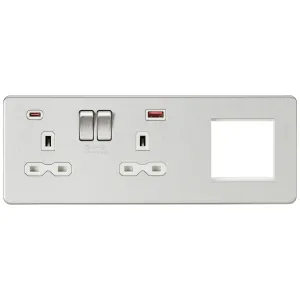 13A 2G DP Socket +2G Modular + Dual USB A+C 12V DC