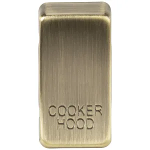 Switch cover "marked COOKER HOOD" - antique brass