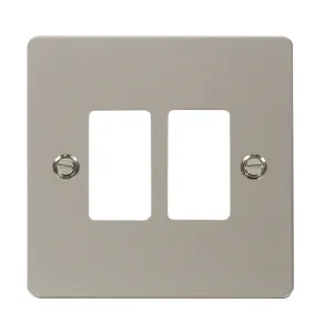 2 Gang GridPro Frontplate - Pearl Nickel