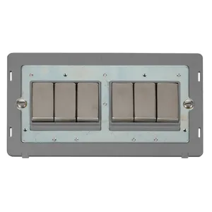 10AX Ingot 6 Gang 2 Way Plate Switch Insert