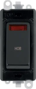 20AX Double Pole Switch With Neon Module - Black -