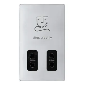115/230V DUAL VOLTAGE SHAVER SOCKET - POLISHED CHR