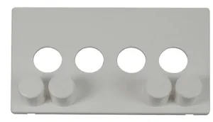 4 Gang Dimmer Switch Cover Plate - White