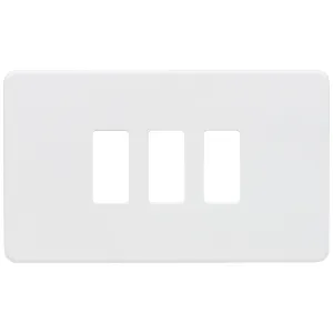 Screwless 3G grid faceplate - matt white