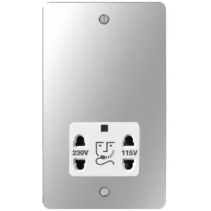 115/230VSHAVER OUTLET POLISHED STEEL WH