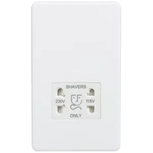 115/230V Dual Voltage Shaver Socket - Matt White w