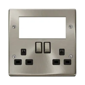 2 GANG 3 PIN SAFETY SHUTTER SWITCHED SOCKET WITH Q