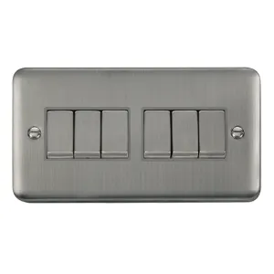 10AX Ingot 6 Gang 2 Way Plate Switch