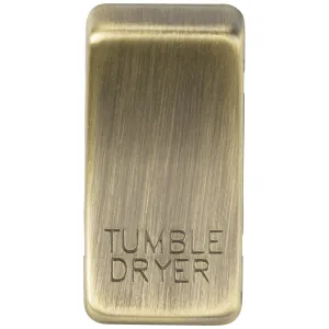 Switch cover "marked TUMBLE DRYER" - antique brass