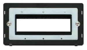 2 Gang Plate 6 In-Line Aperture Insert - Black