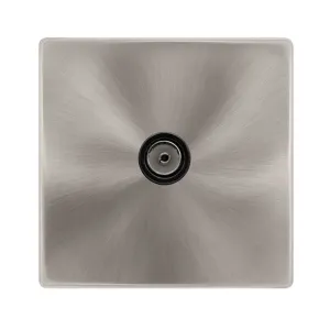SINGLE NON-ISOLATED COAXIAL OUTLET - BRUSHED STEEL