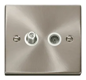 1 Gang Satellite & Coaxial Socket Outlet - White