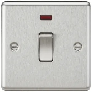 20A 1G DP Switch with Neon - Brushed Chrome