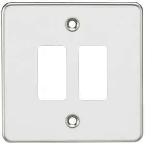 Flat plate 2G grid faceplate - polished chrome