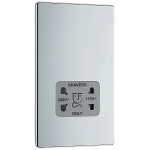SCREWLESS FLATPLATE POLISHED CHROME DUAL VOLTAGE S