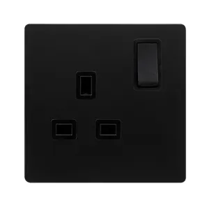 13A INGOT 1 GANG DP SWITCHED SOCKET - MATT BLACK C
