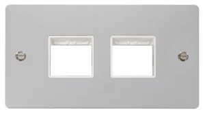 2 Gang Plate (2+2) Switch Aperture  - White