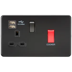 45A DP Switch & 13A Switched Socket with Dual USB