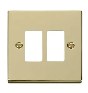 2 Gang GridPro Frontplate - Polished Brass
