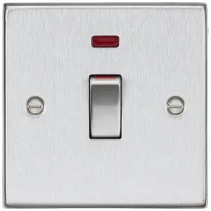 45A DP switch with neon (1G size) - Brushed Chrome