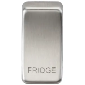 Switch cover "marked FRIDGE" - brushed chrome