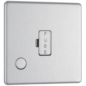 SCREWLESS FLATPLATE BRUSHED STEEL UNSWITCHED 13A F