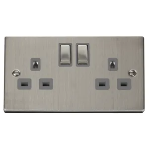 13A Ingot 2 Gang Double Pole Switched Socket Outle