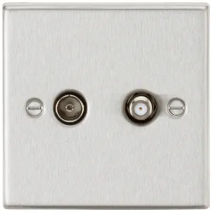 TV & SAT TV Outlet (isolated) - Brushed Chrome