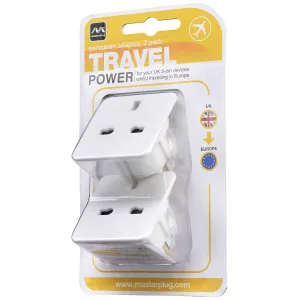 UK TO EURO TRAVEL ADAPTOR 2PK