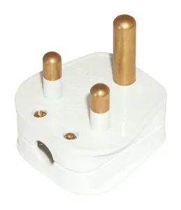 5A Round Pin Plug White