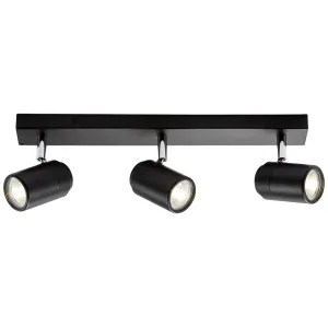 230V IP44 GU10 Triple Bar Spotlight - Matt Black