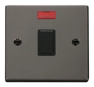 20A 1 Gang DP Switch + Neon - Black