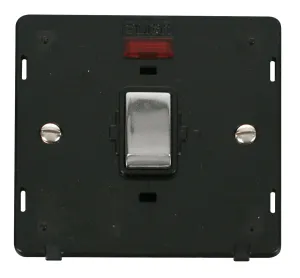 Ingot 20A 1 Gang DP Switch With Neon Insert - Blac