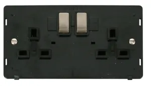 Ingot 2 Gang 13A DP Switched Socket Insert - Black