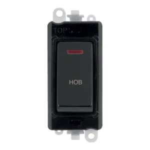20AX Double Pole Switch With LED Module - Black -
