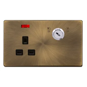 13A 1 GANG DOUBLE POLE KEY LOCKABLE SOCKET WITH NE